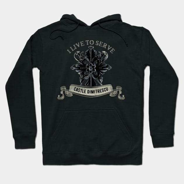 i live to serve castle dimitrescu Hoodie by monoblocpotato